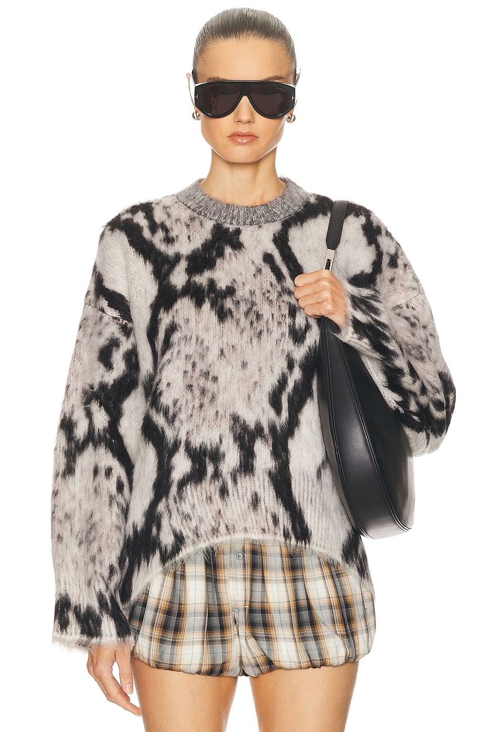 Image 1 of THE ATTICO Brushed Python Sweater in White & Black