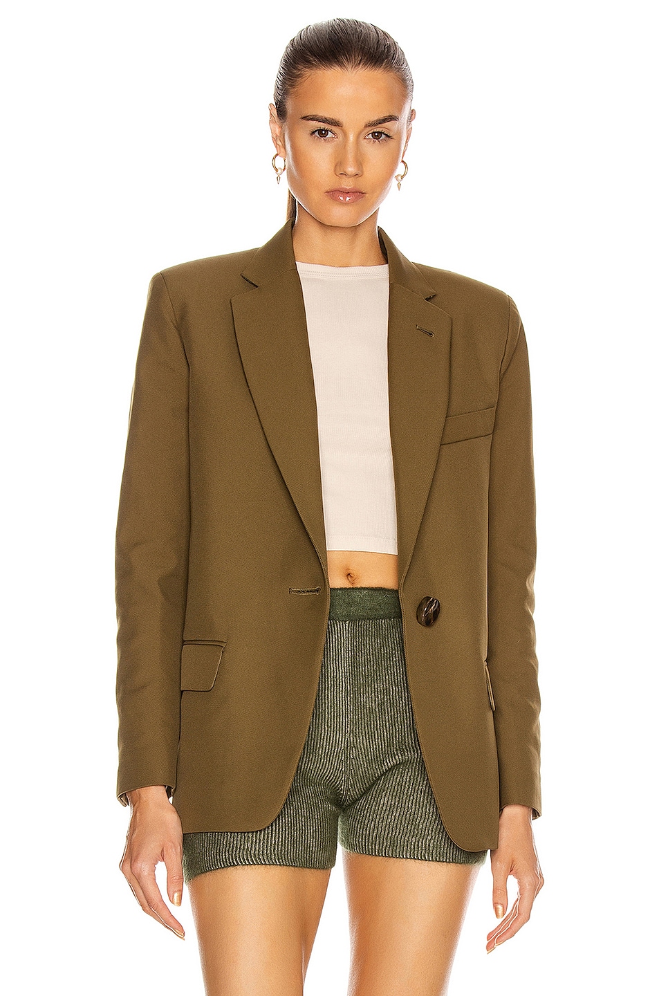 Image 1 of THE ATTICO Blazer Jacket in Military Green