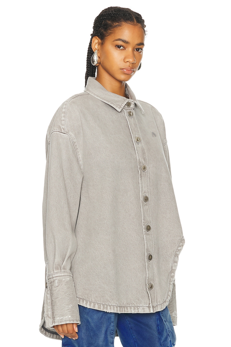 Attico Short Coat Vintage In Vintage Grey