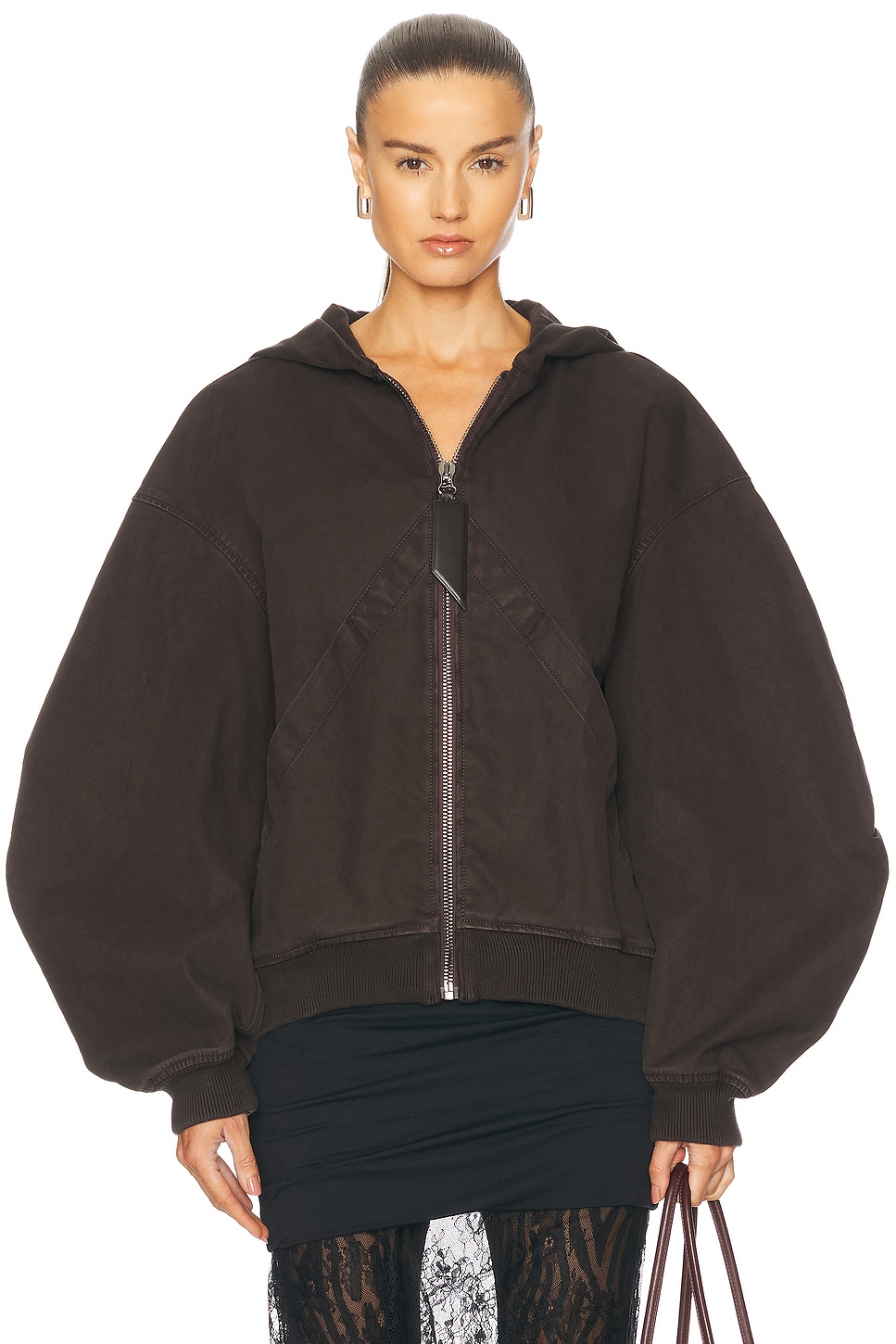 Attico Bomber Jacket In Brown