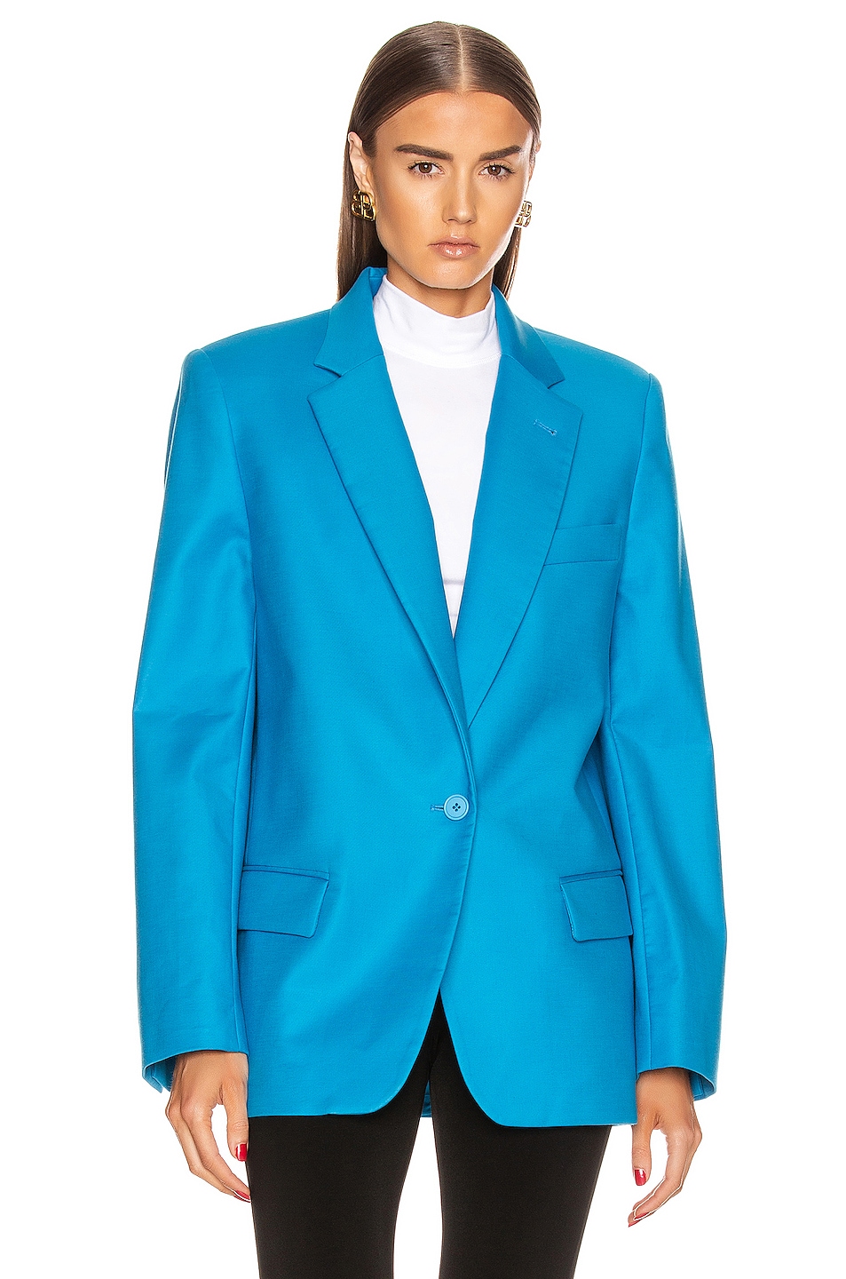 THE ATTICO Blazer Jacket in Turquoise | FWRD