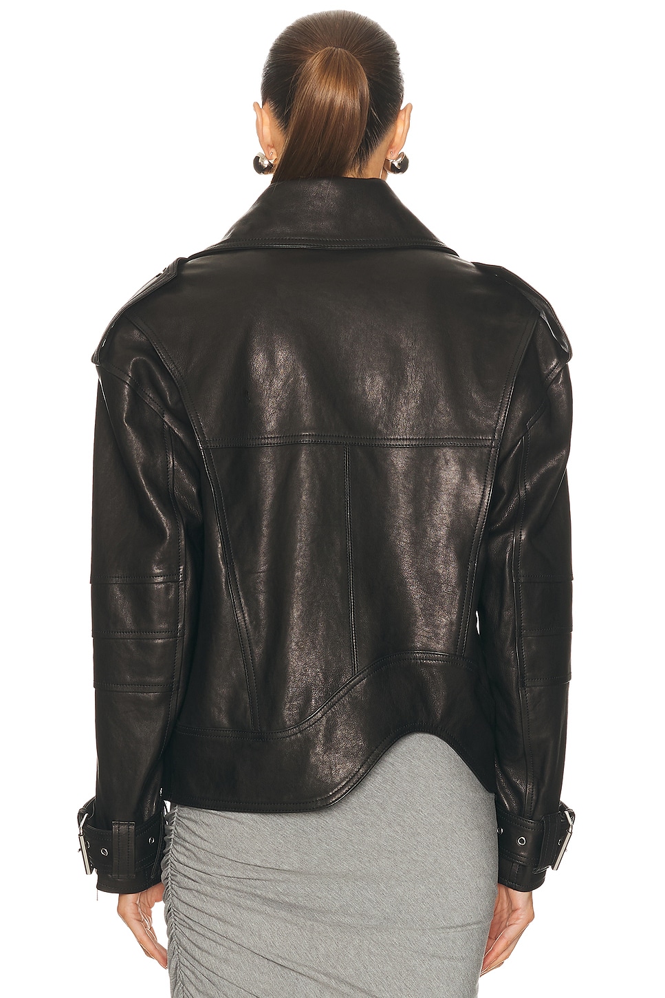 THE ATTICO Leather Bomber Jacket