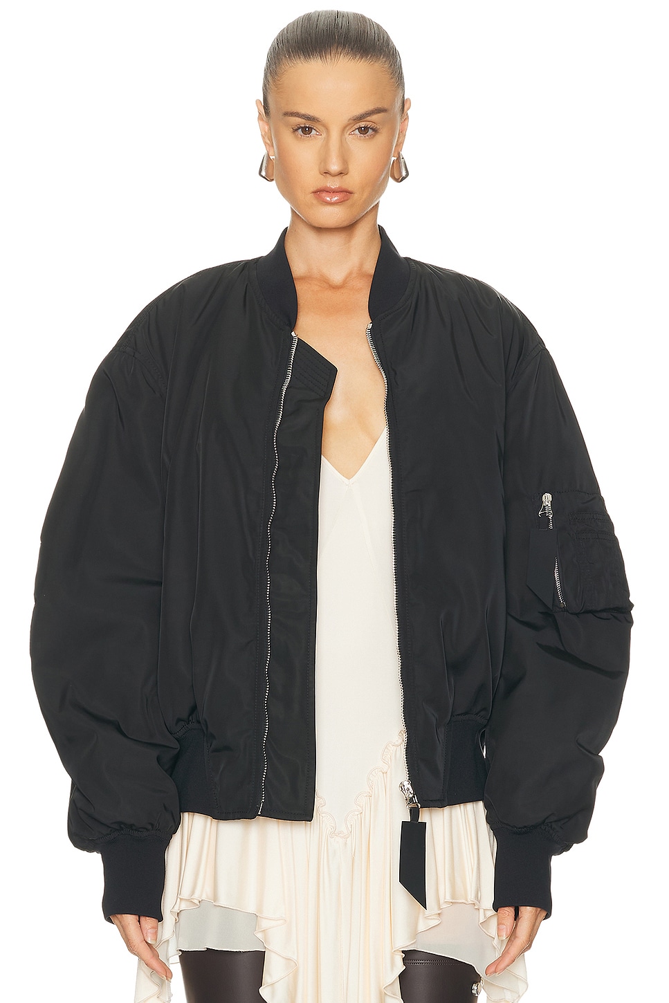 Attico Bomber Jacket In Green