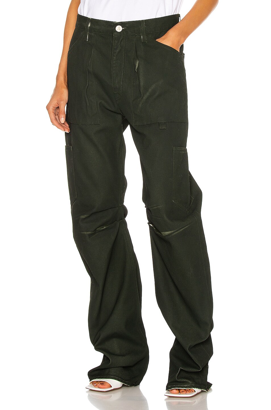 Image 1 of THE ATTICO Cargo Pant in Dark Forest