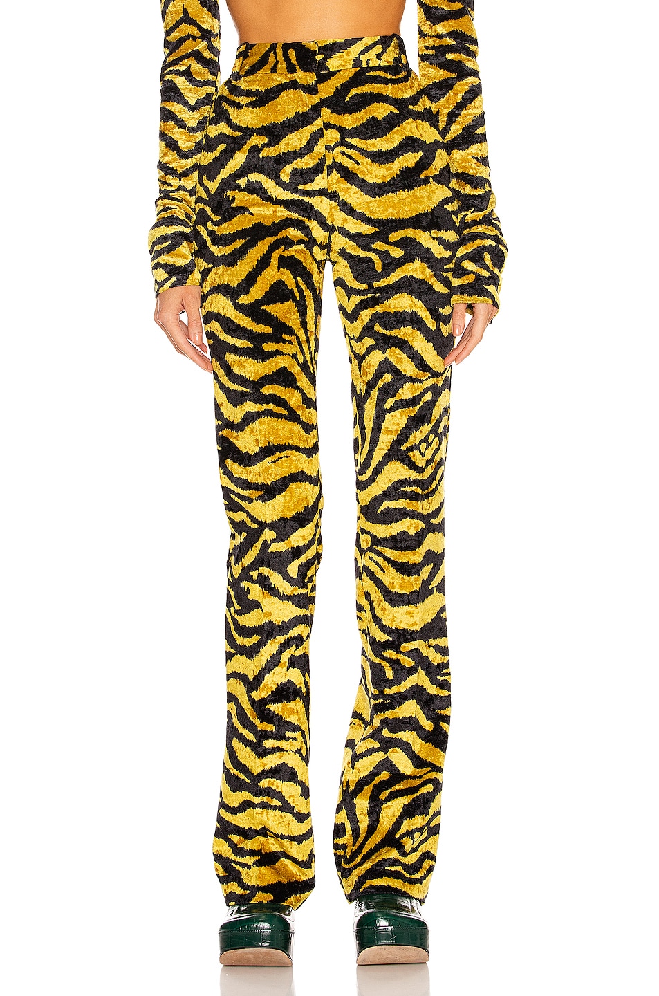 Image 1 of THE ATTICO Printed Flare Pant in Yellow & Black