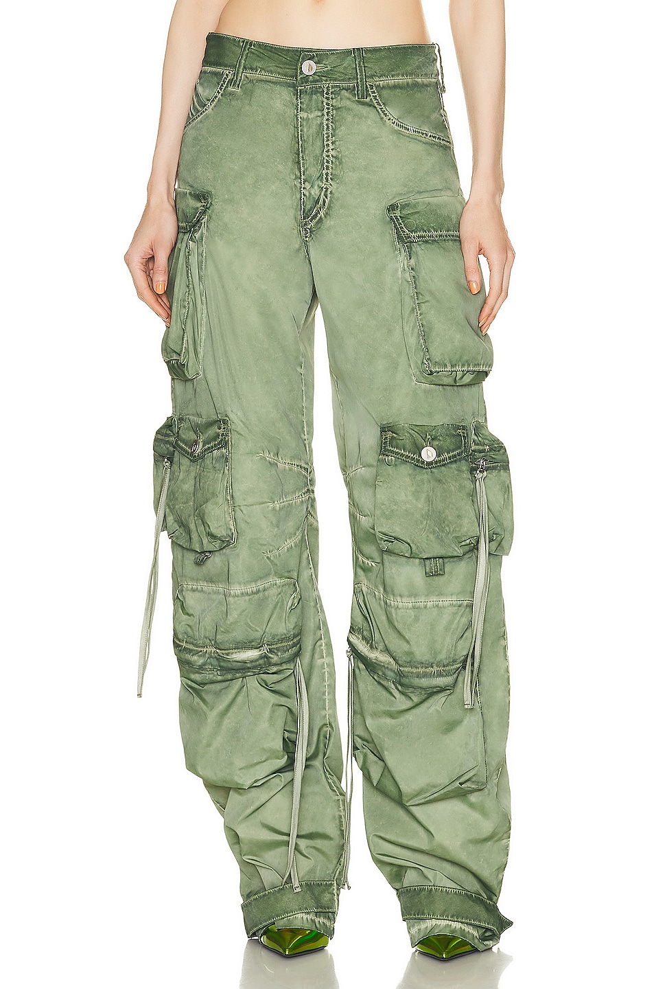 Image 1 of THE ATTICO Fern Long Pant in Military Green