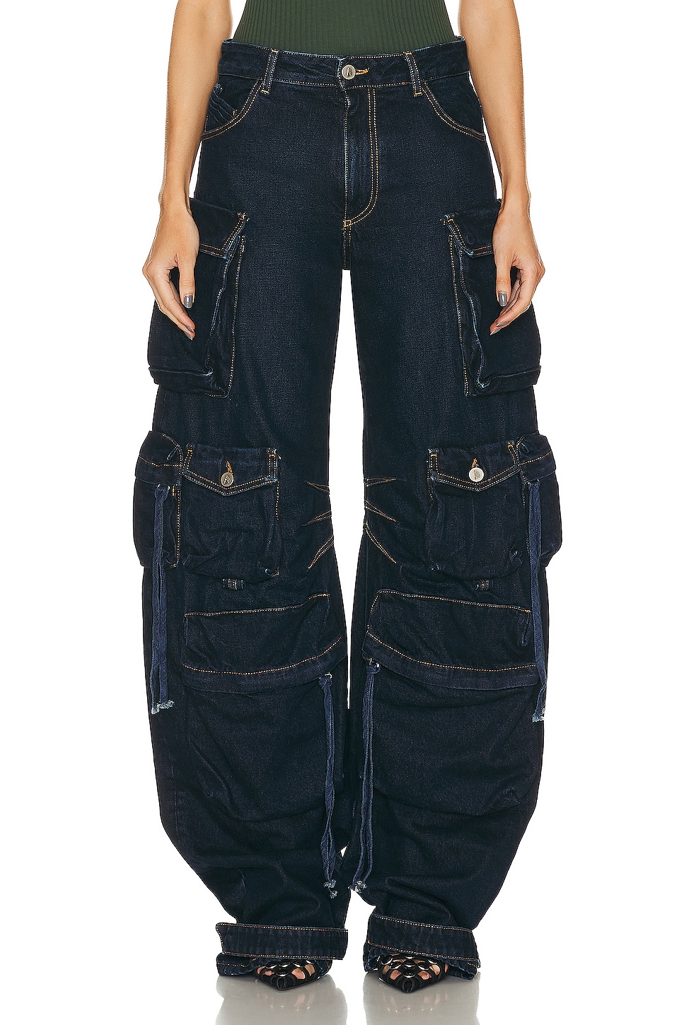 Image 1 of THE ATTICO Fern Long Pant in Dark Blue