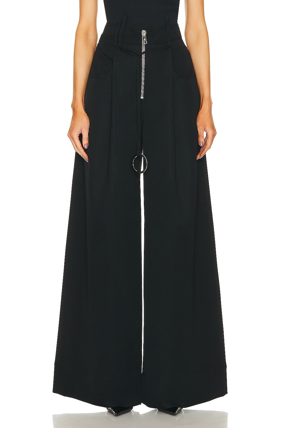 Image 1 of THE ATTICO Wide Leg Long Pant in Black