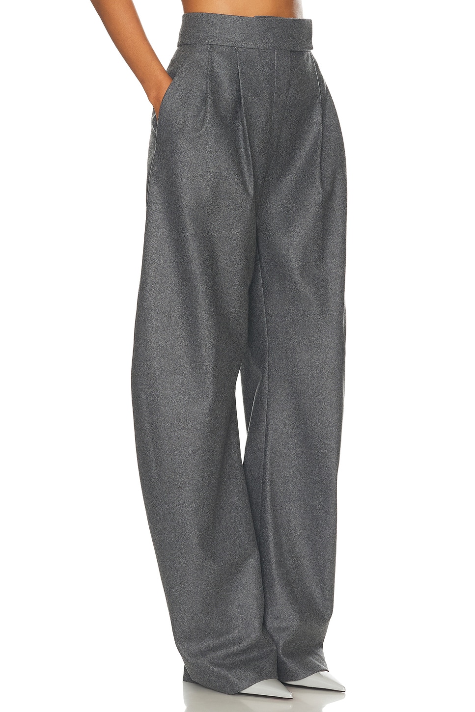 Shop Attico Gary Long Pant In Grey