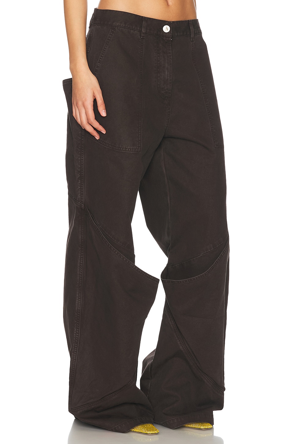 Attico Women's Gabardine Long Pant In Brown