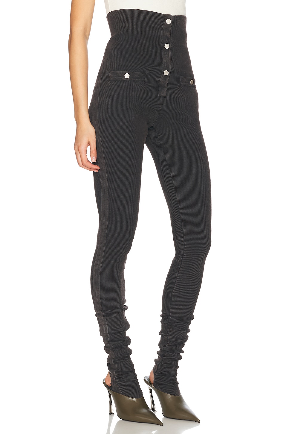 Shop Attico Long Pant In Fade Black