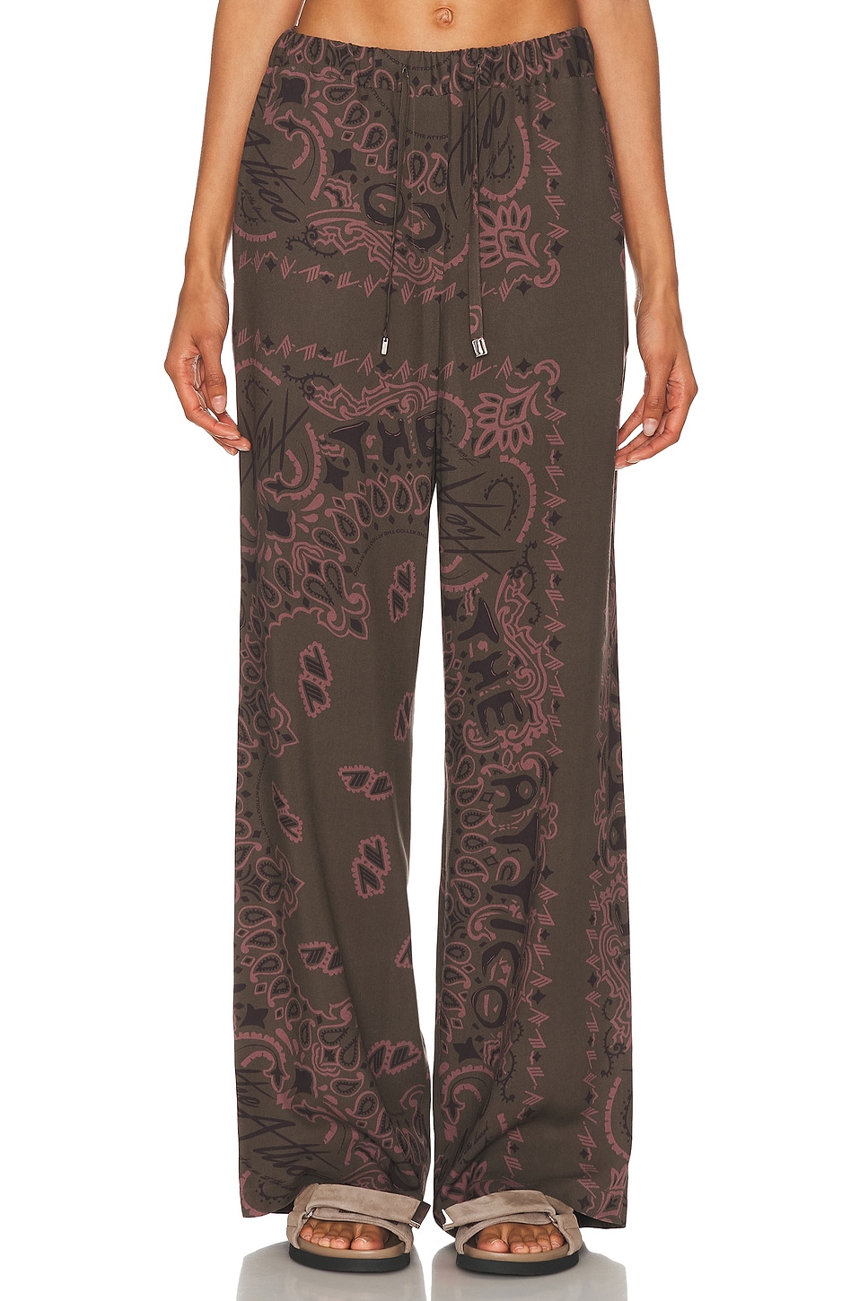Image 1 of THE ATTICO Bandana Printed Long Pant in Military Green
