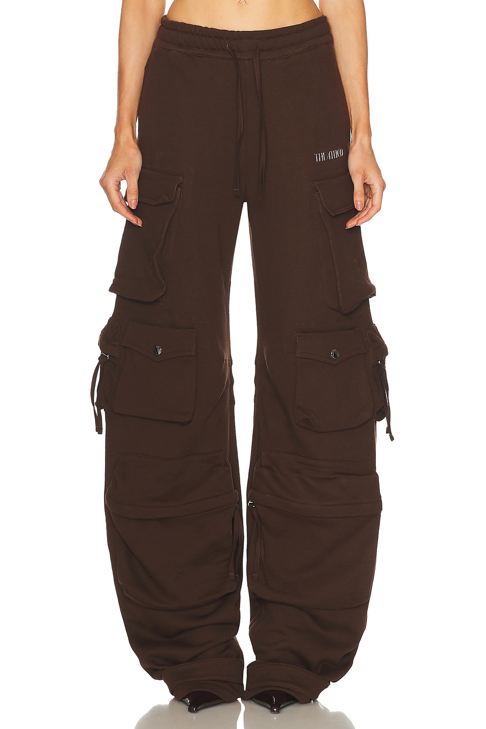 Image 1 of THE ATTICO Fleece Long Pant in Dark Brown