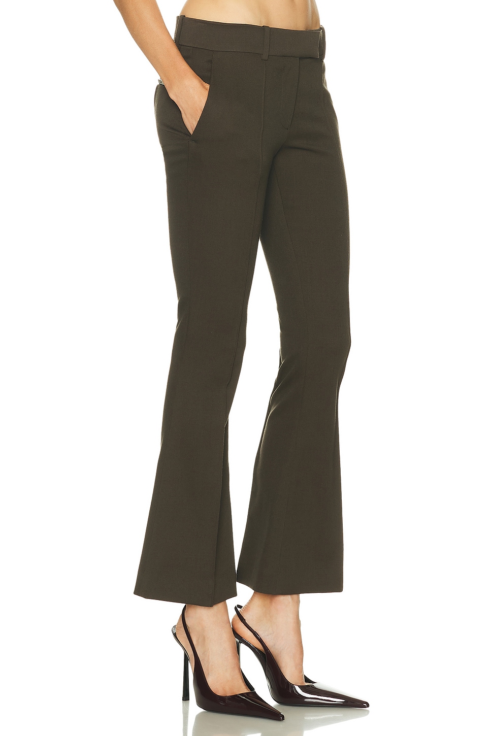 Attico Tailored Brown Trousers With Slightly Flared Silhouette In Brown