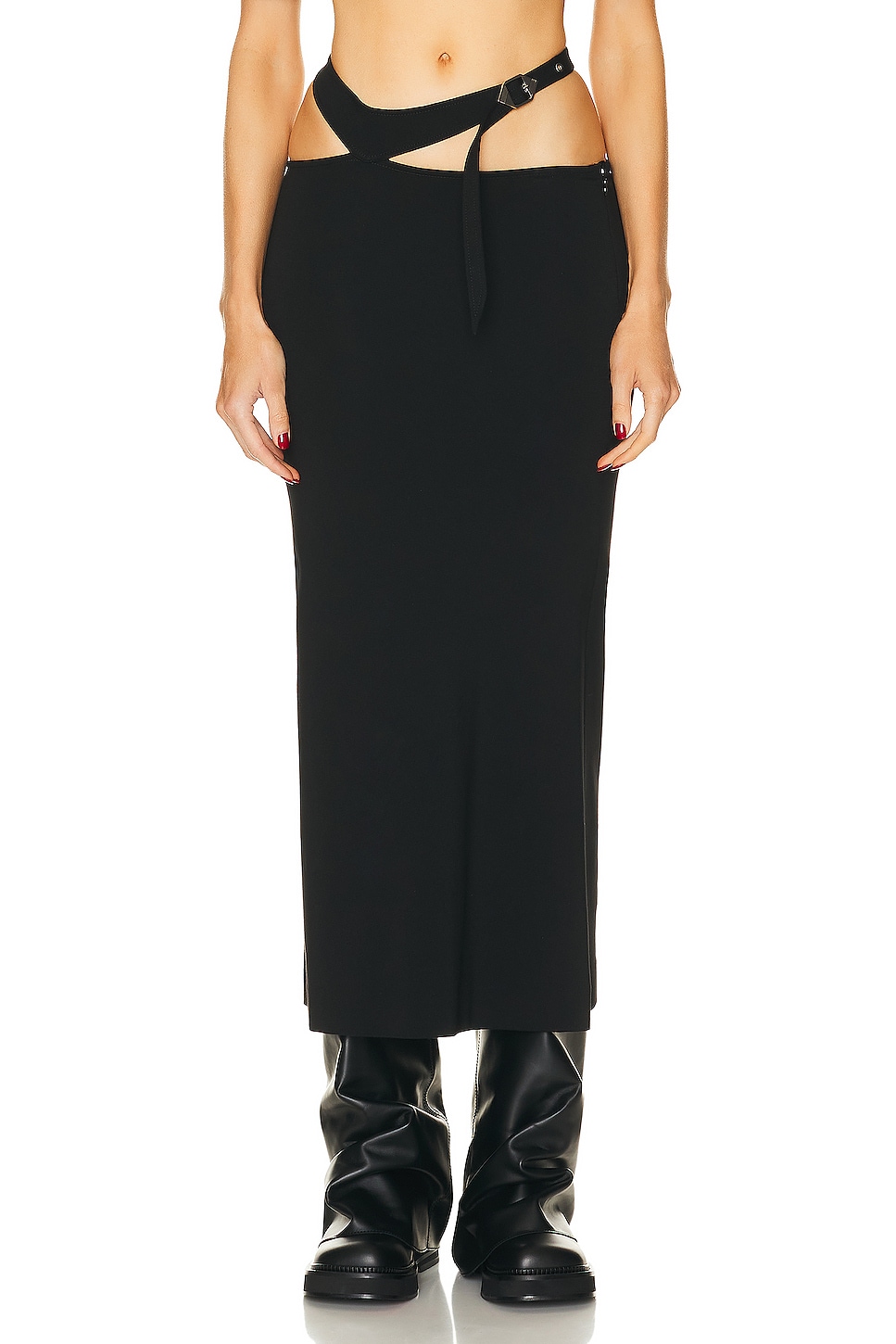 Image 1 of THE ATTICO Midi Skirt in Black