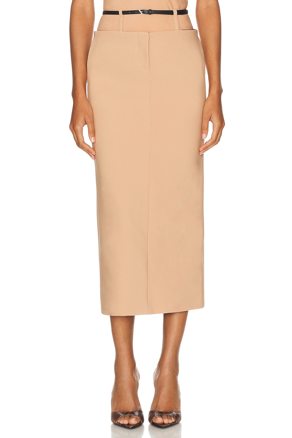 Image 1 of THE ATTICO Midi Skirt in Nude