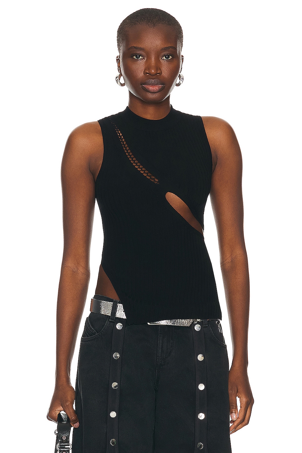 Image 1 of THE ATTICO Sleeveless Top in Black