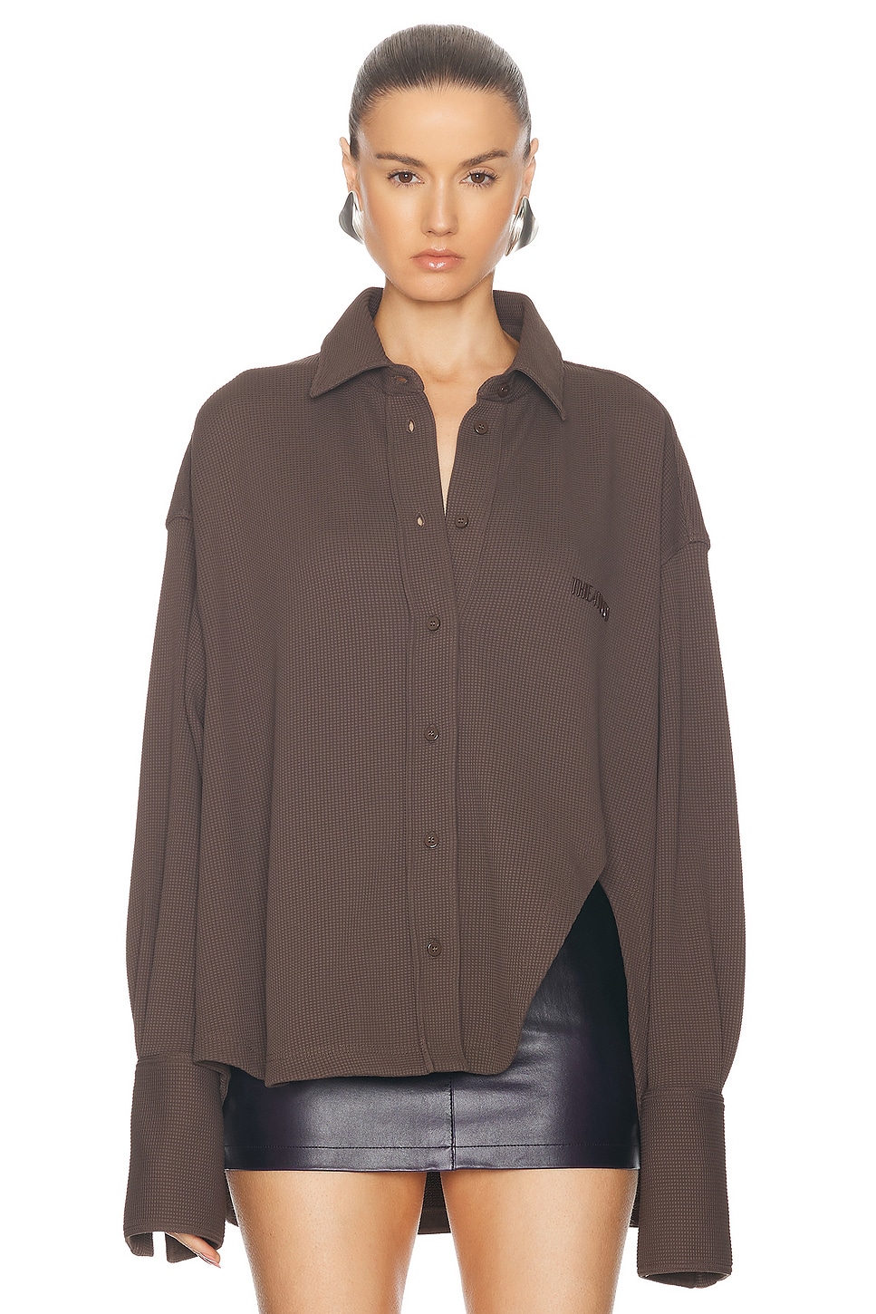 Image 1 of THE ATTICO Oversized Shirt in Dark Brown