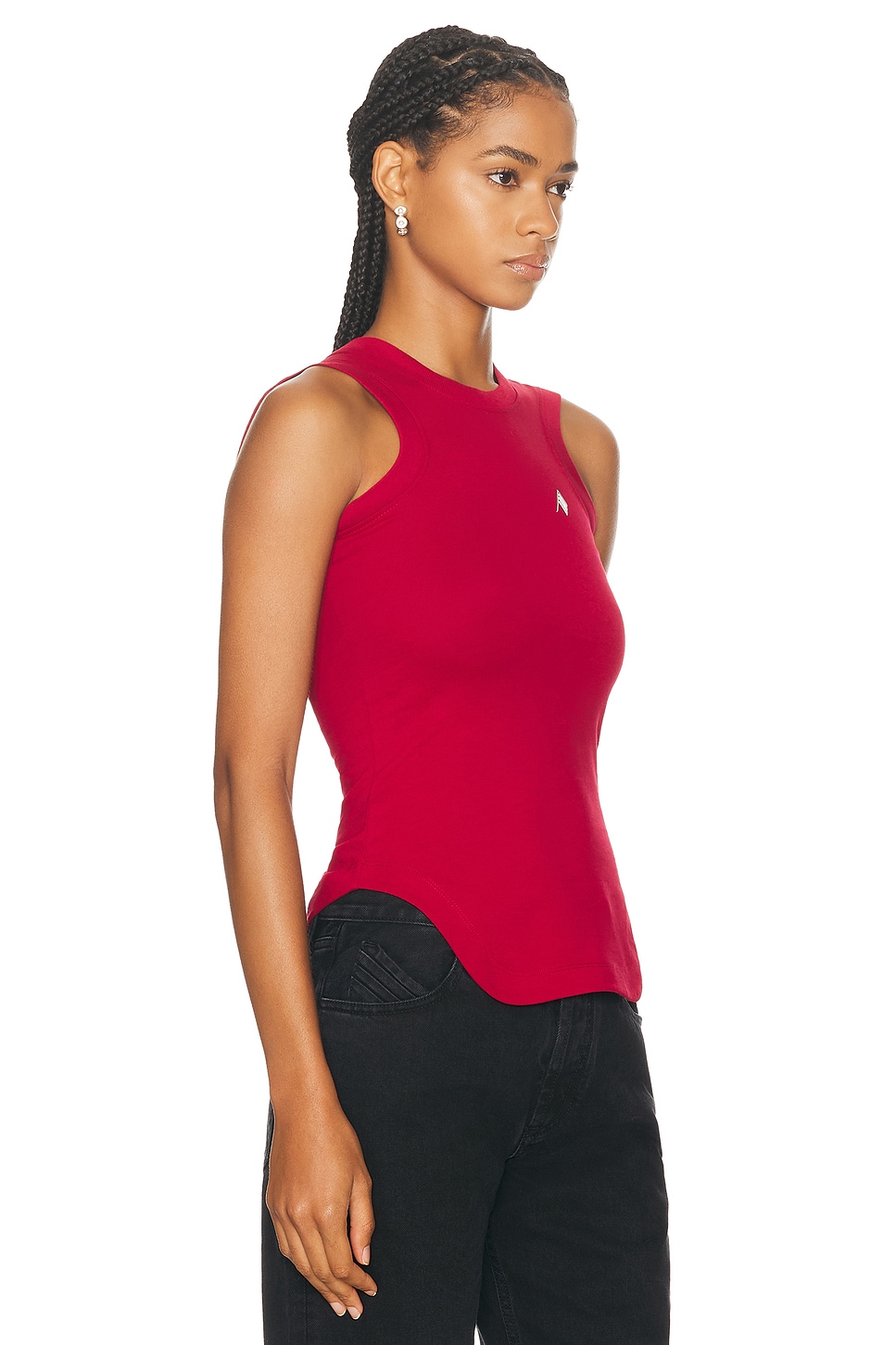 Shop Attico Reese Tank Top In Vibrant Red