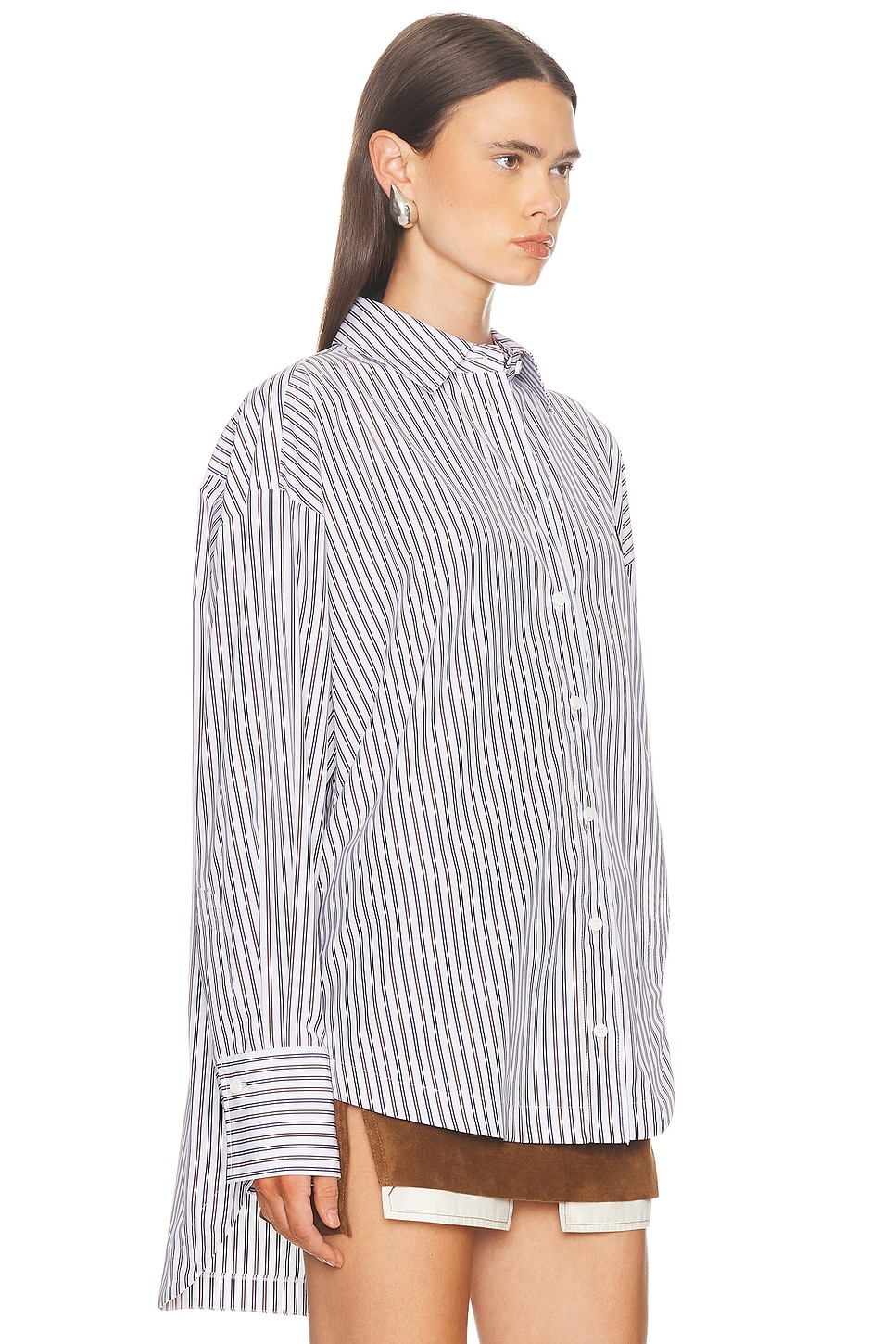 Attico The Shirt With A Striped Pattern In Multi