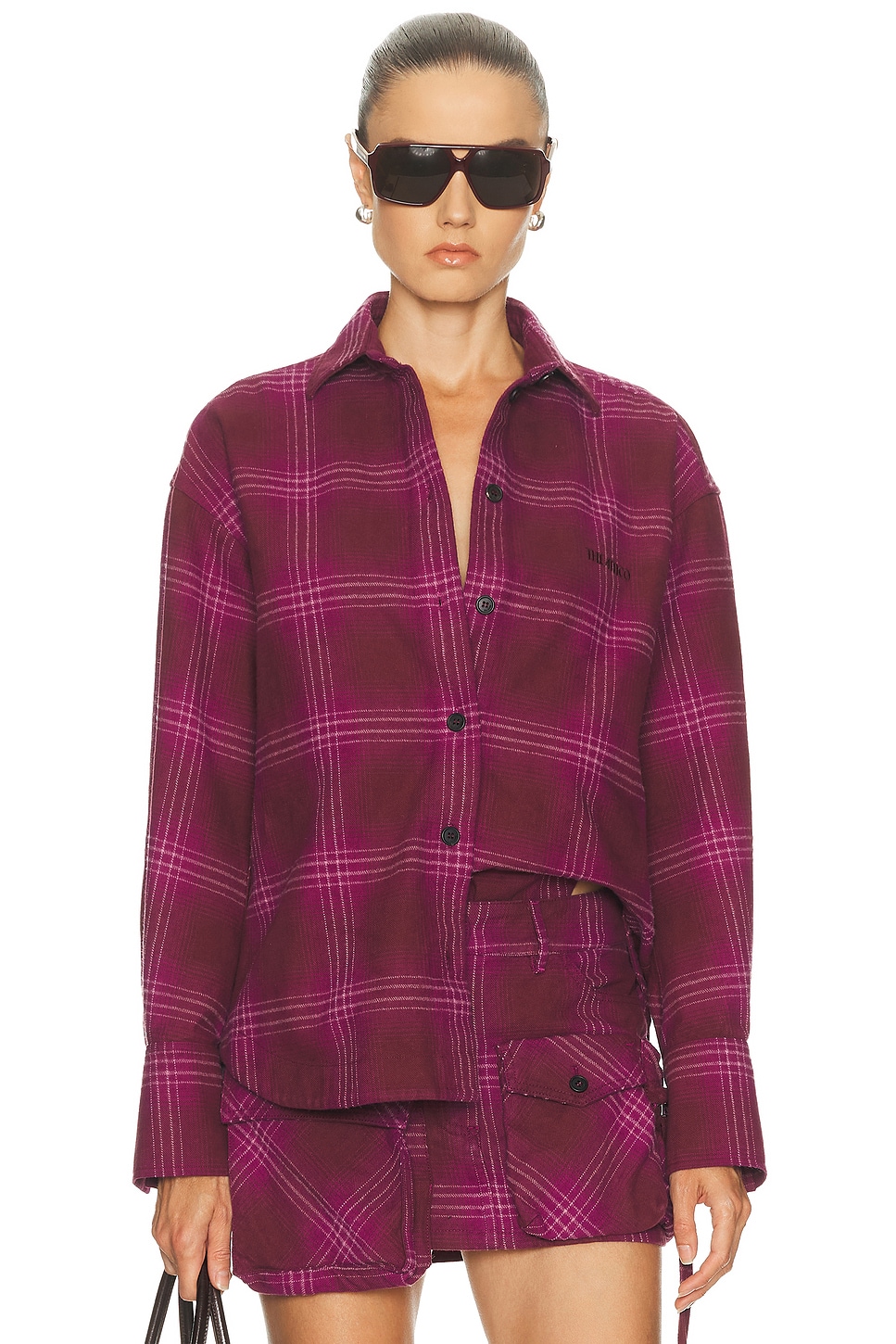 Image 1 of THE ATTICO Check Shirt in Burgundy