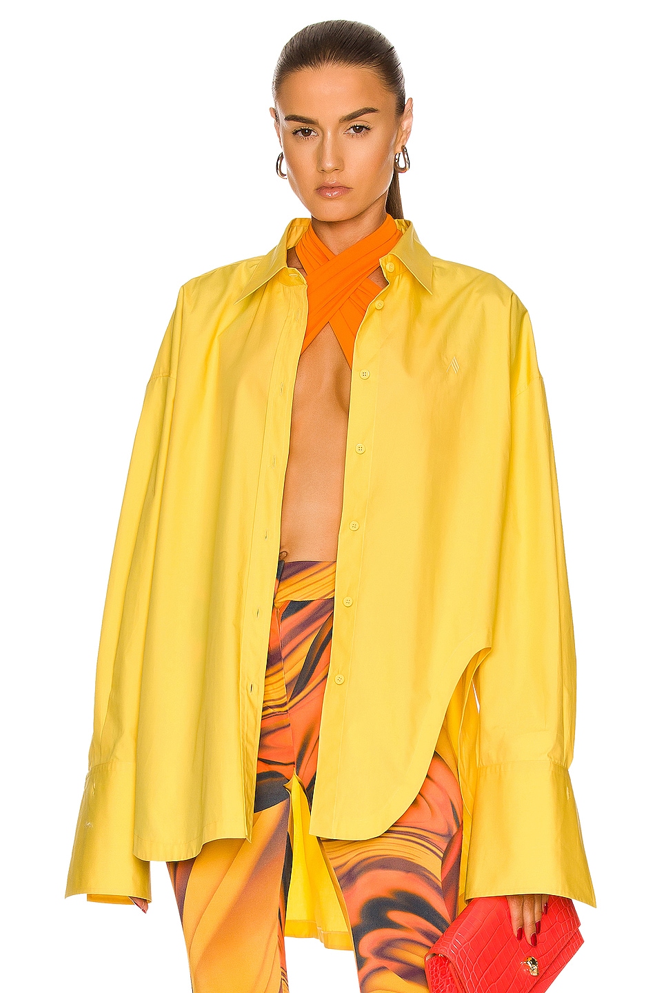Image 1 of THE ATTICO Diana Shirt in Sunny Yellow