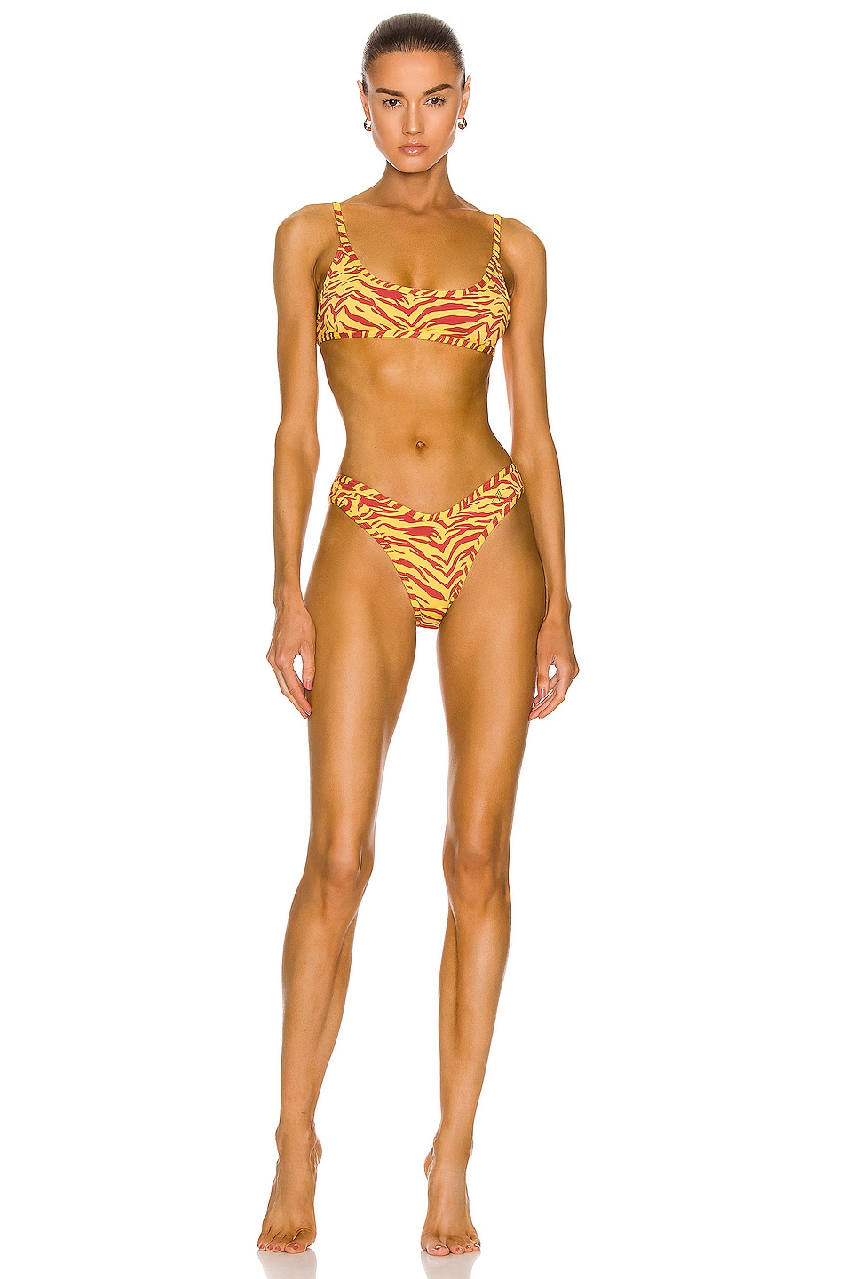 Image 1 of THE ATTICO Zebra Print Bikini Set in Sun & Grancanion