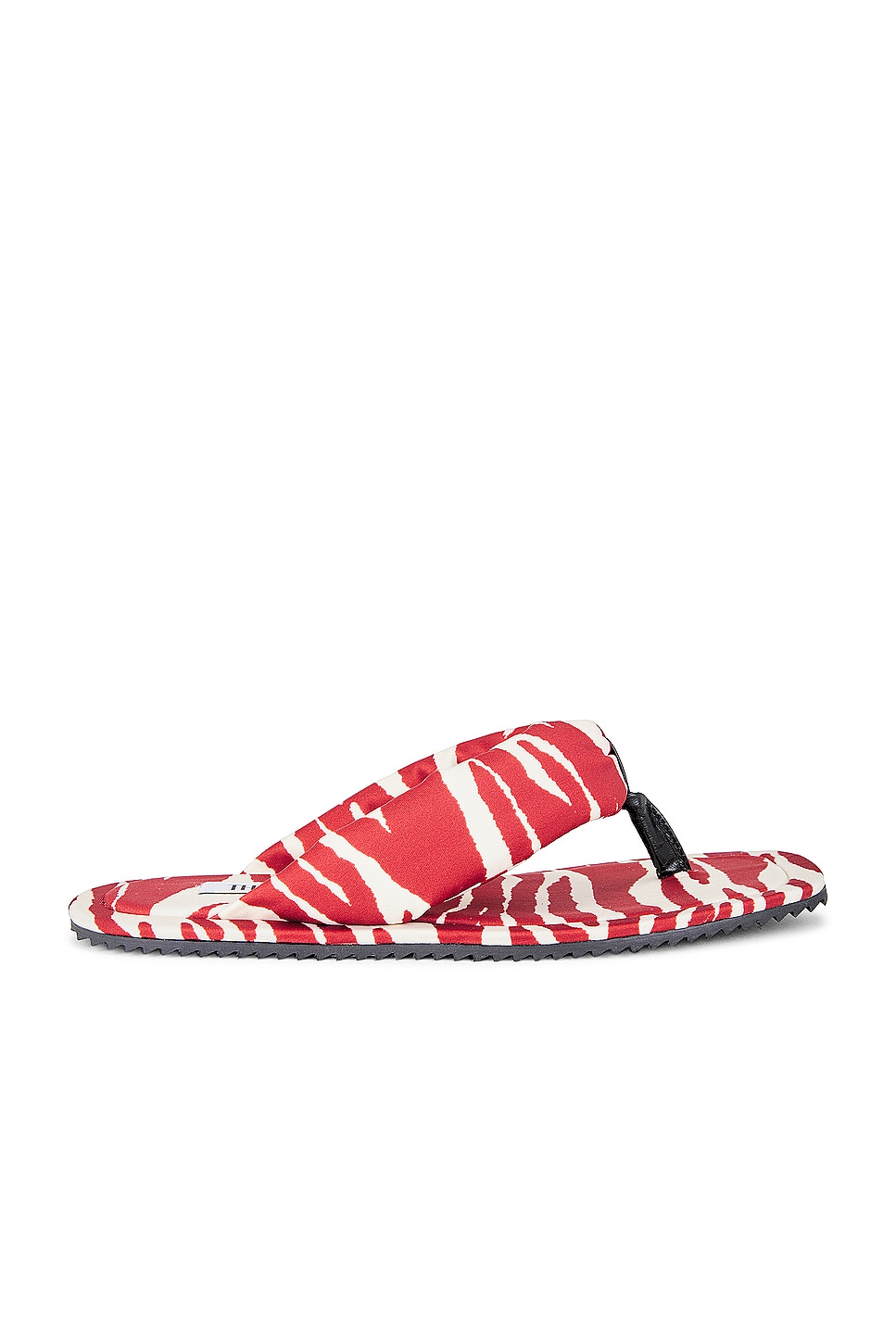 Image 1 of THE ATTICO Zebra Printed Indie Flat Thong Sandal in Red & Milk