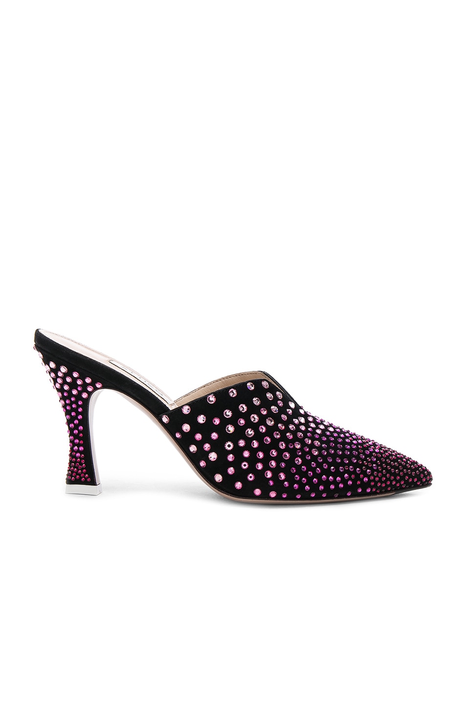 Image 1 of THE ATTICO Embellished Suede Morena Mules in Black & Purple