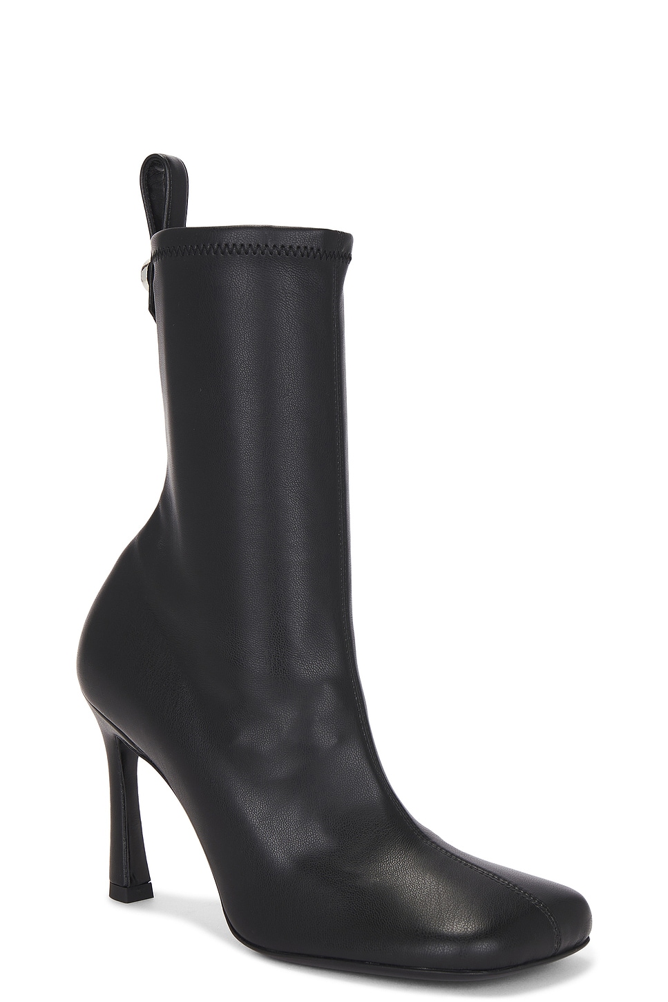 Attico Square-toed Short Boots In Black