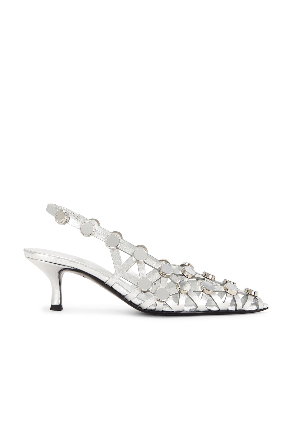 Image 1 of THE ATTICO Grid Slingback Pump in Silver