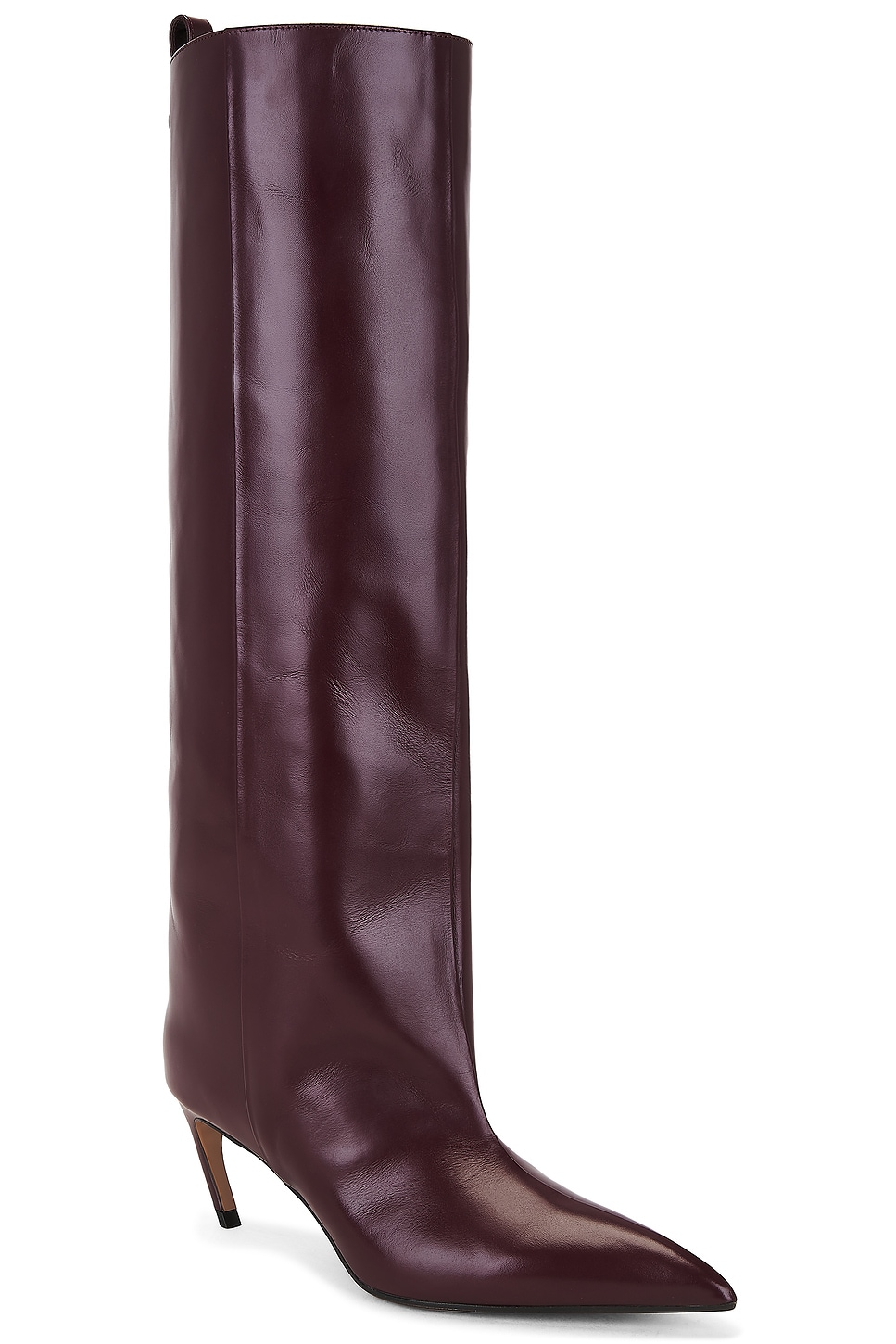 Attico 65mm Lea Pointed-toe Leather Boots In Burgundy