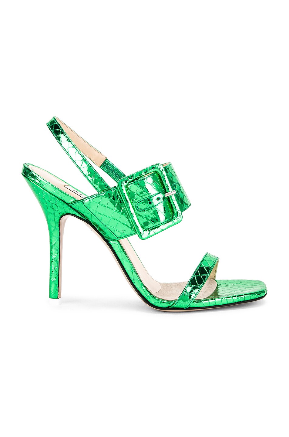 Image 1 of THE ATTICO Mariah Python Napa Heel in Emerald