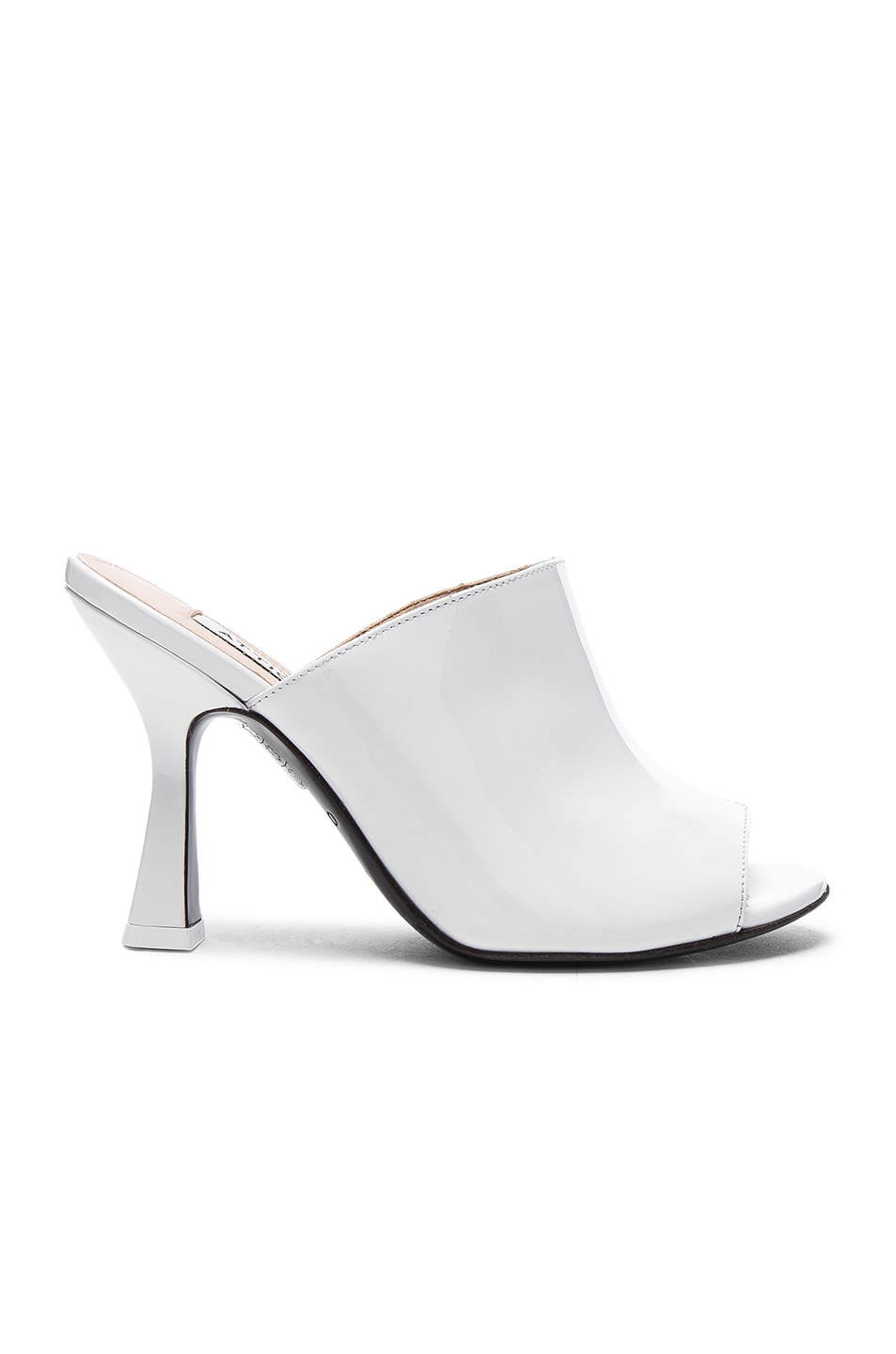 Image 1 of THE ATTICO Patent Leather Tomaia Slide Heels in White