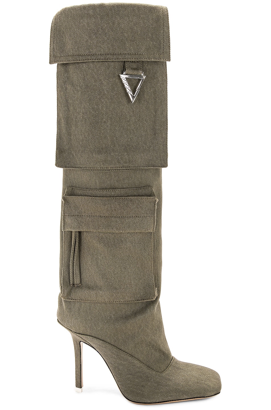 Image 1 of THE ATTICO Sienna 105 Tube Boot in Military Green