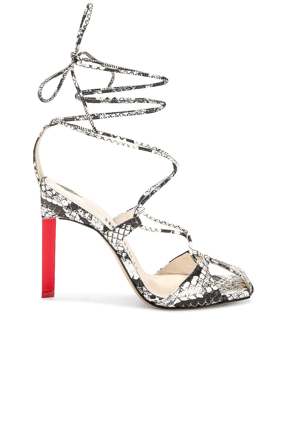 Image 1 of THE ATTICO Adele 105 Lace Up Pump in White & Red