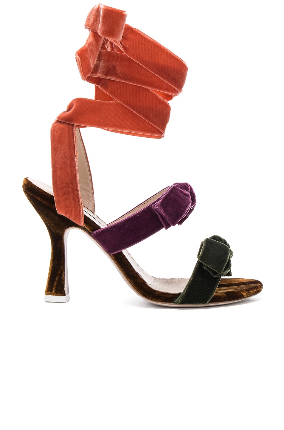 Image 1 of THE ATTICO Velvet Diletta Sandals in Multicolor