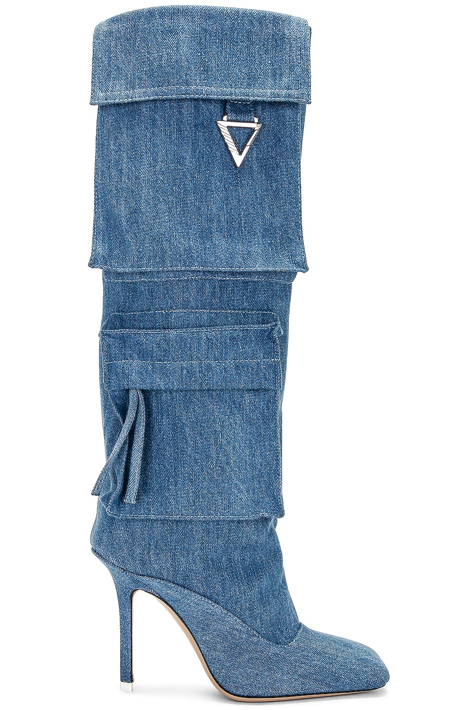 Image 1 of THE ATTICO Sienna Tube Boot in Denim Washed