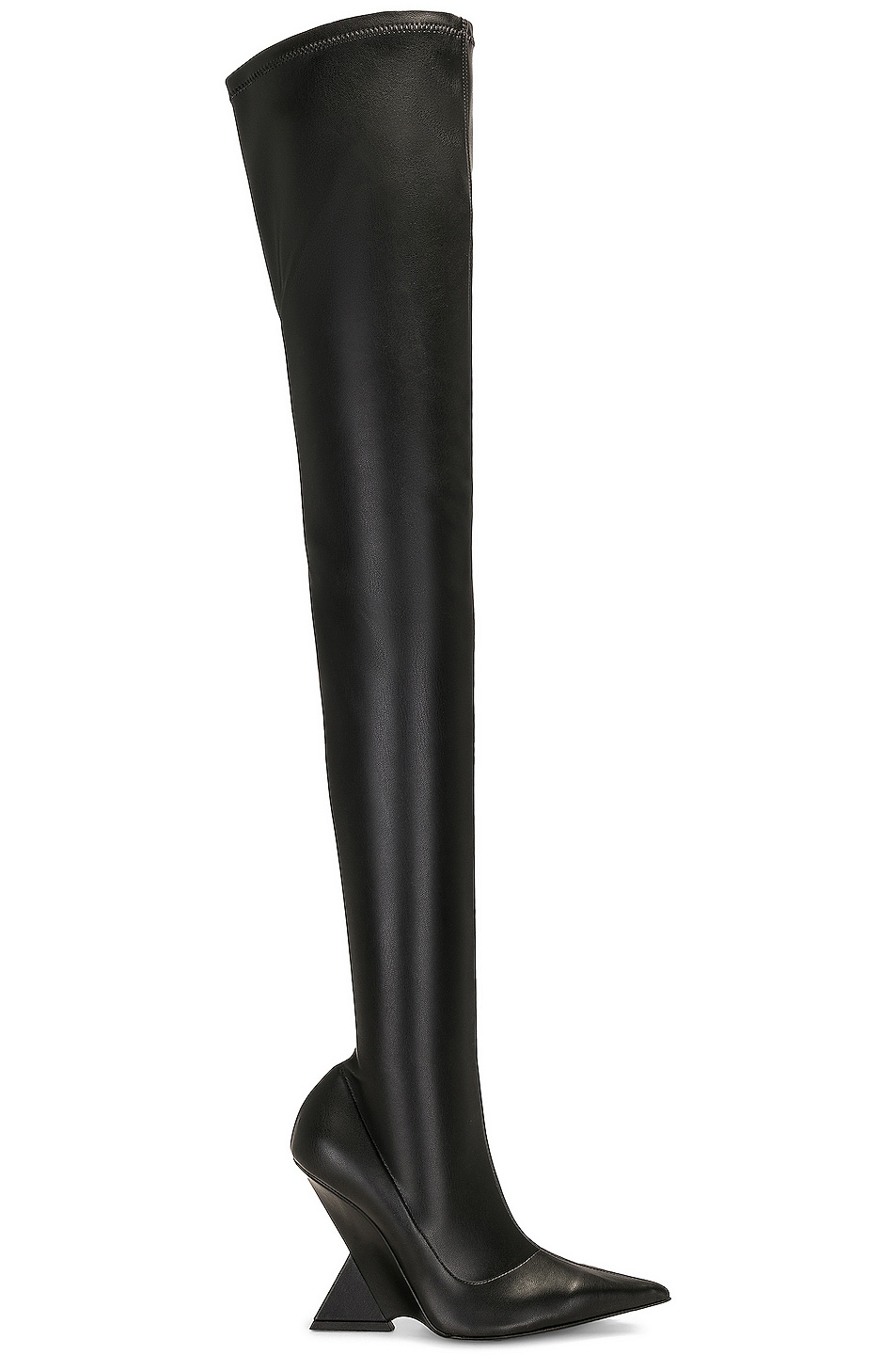 Cheope Stretch Thigh High Boot In Black in Black