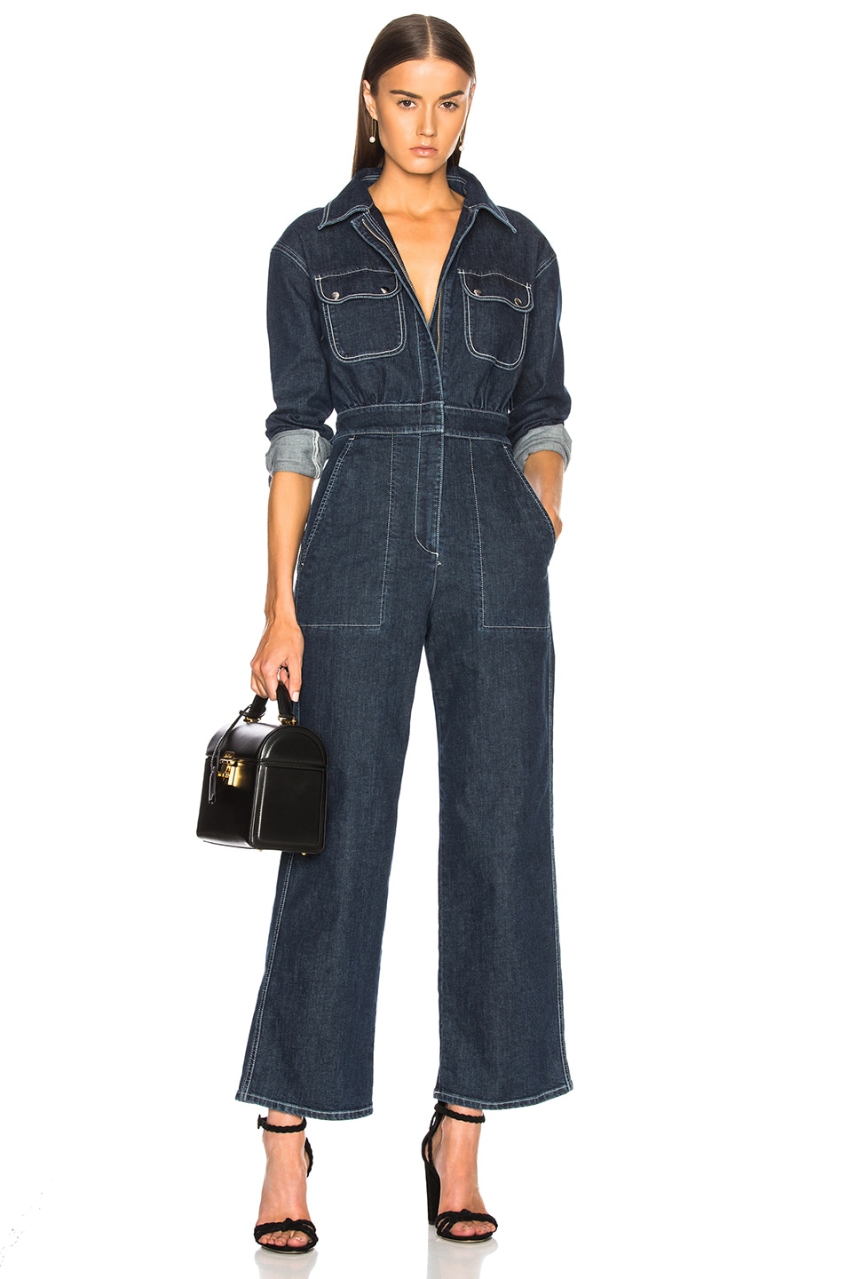 Image 1 of ALEXACHUNG Oversized Boiler Suit in Charlotte Wash