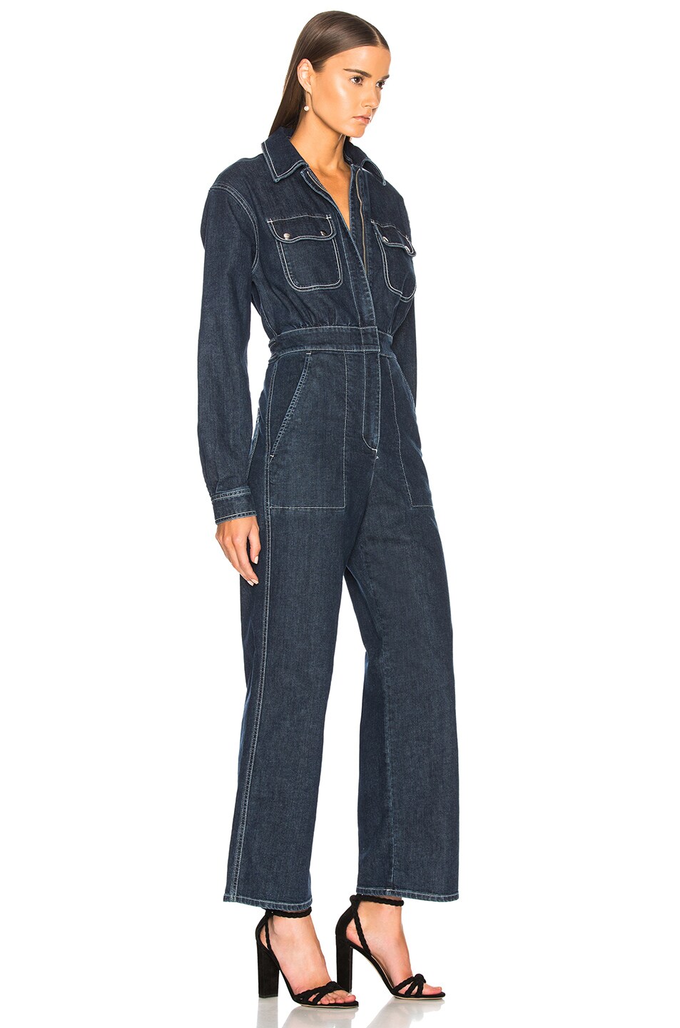 ALEXACHUNG Oversized Boiler Suit in Charlotte Wash | FWRD