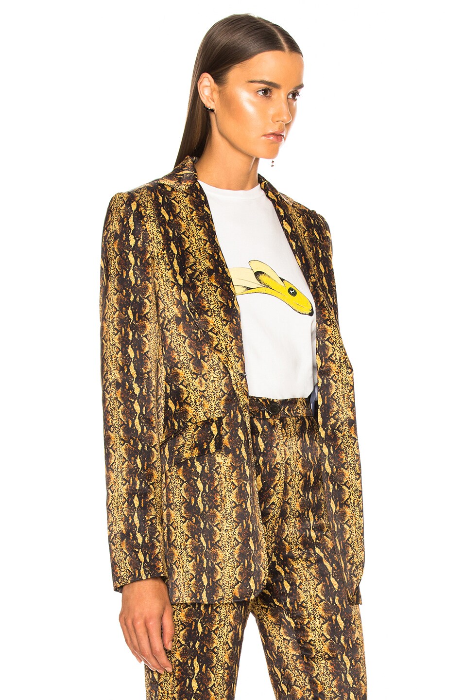 ALEXACHUNG Slim Tailored Jacket in Gold | FWRD