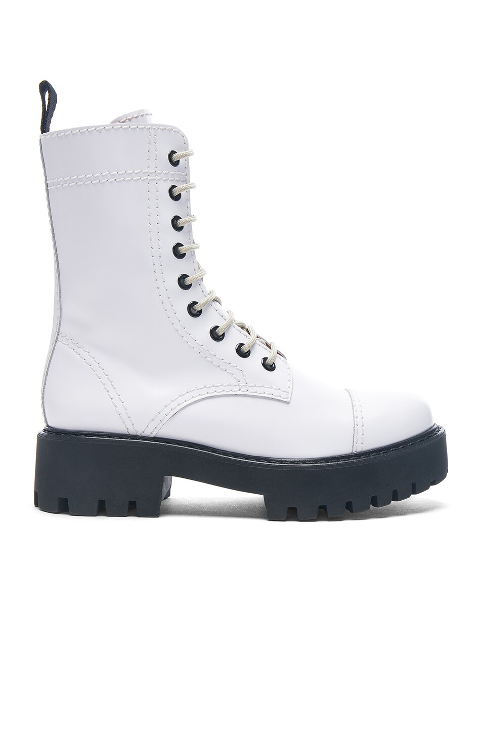 Image 1 of ALEXACHUNG Heavy Tread Flat Boot in White