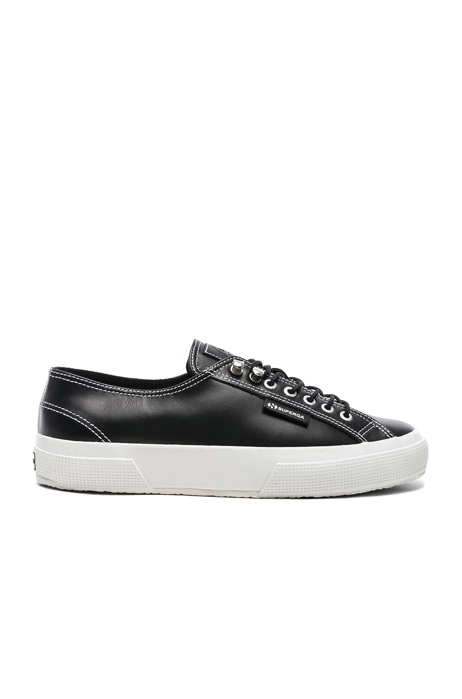 Image 1 of ALEXACHUNG x Superga Low Top Leather Sneaker in Black