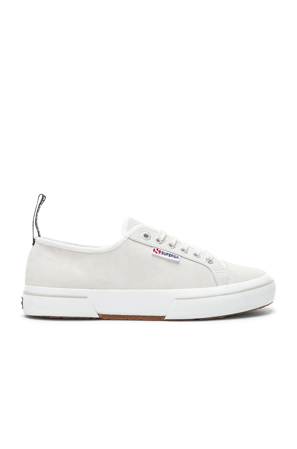 Image 1 of ALEXACHUNG x Superga Low Top Suede Sneaker in White Cream