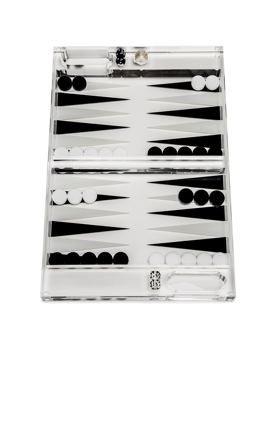 Image 1 of Alexandra Von Furstenberg Voltage Rockwell Backgammon Set in Black & White
