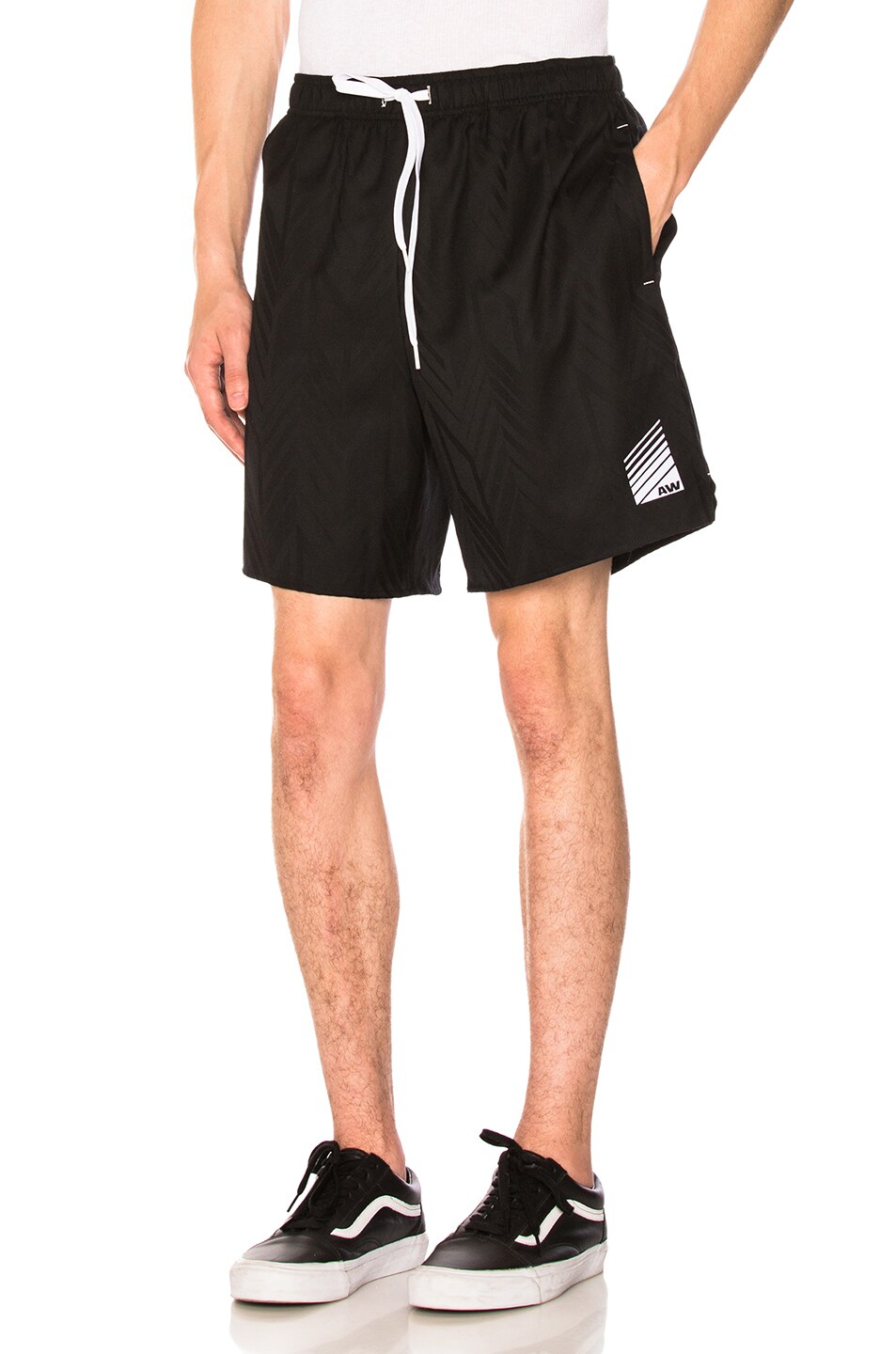Image 1 of Alexander Wang Custom Wool Jacquard Soccer Shorts in Black