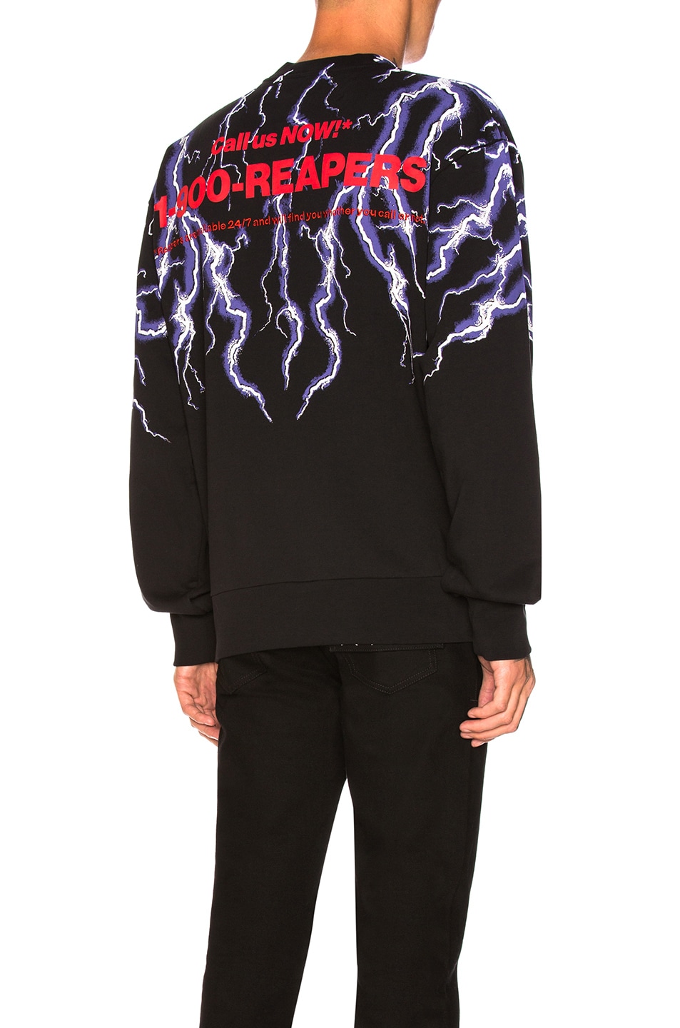 Image 1 of Alexander Wang Lightning Collage Loopback Sweatshirt in Black