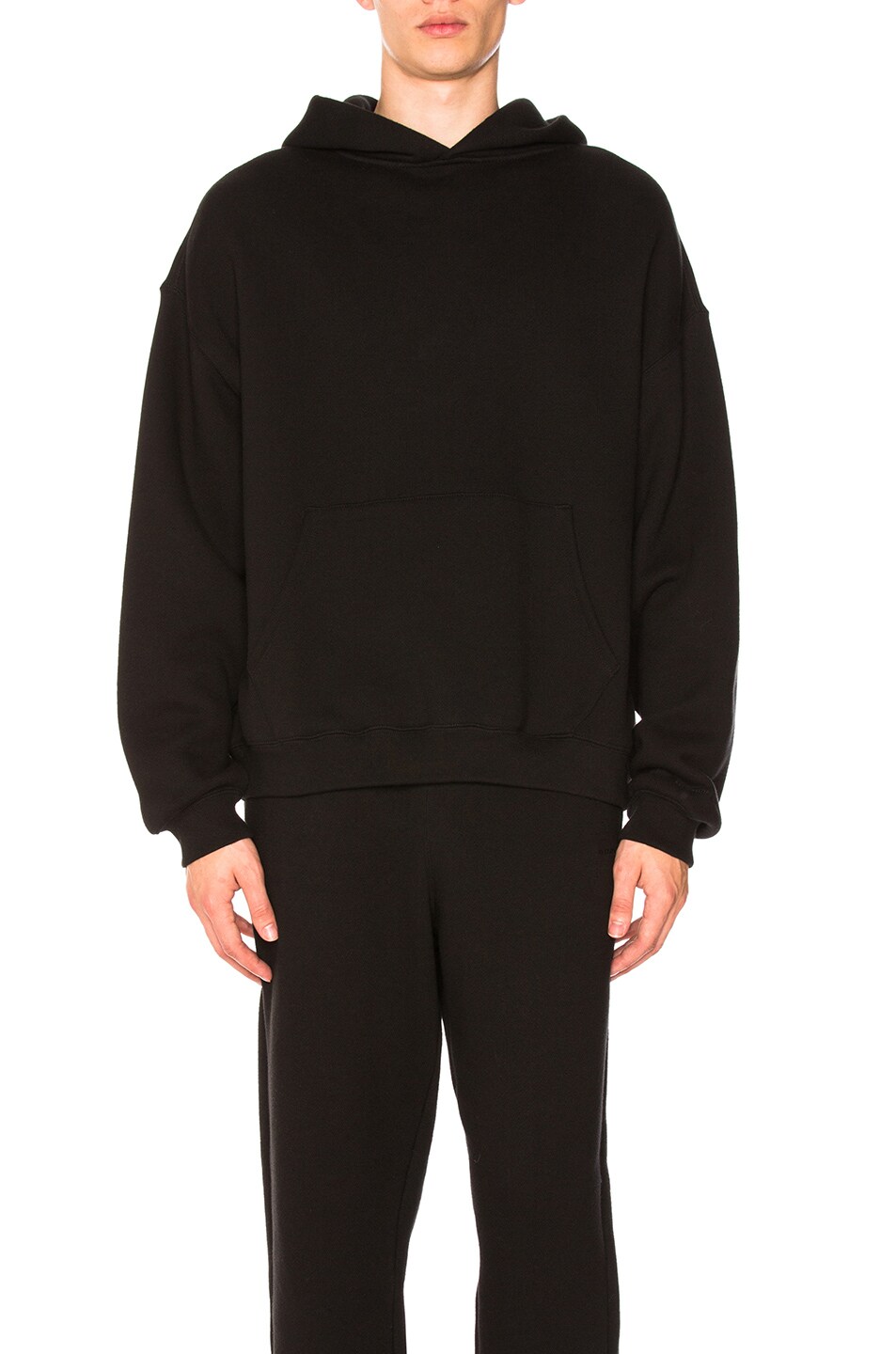 Image 1 of Alexander Wang Dense Fleece Hooded Pullover in Black