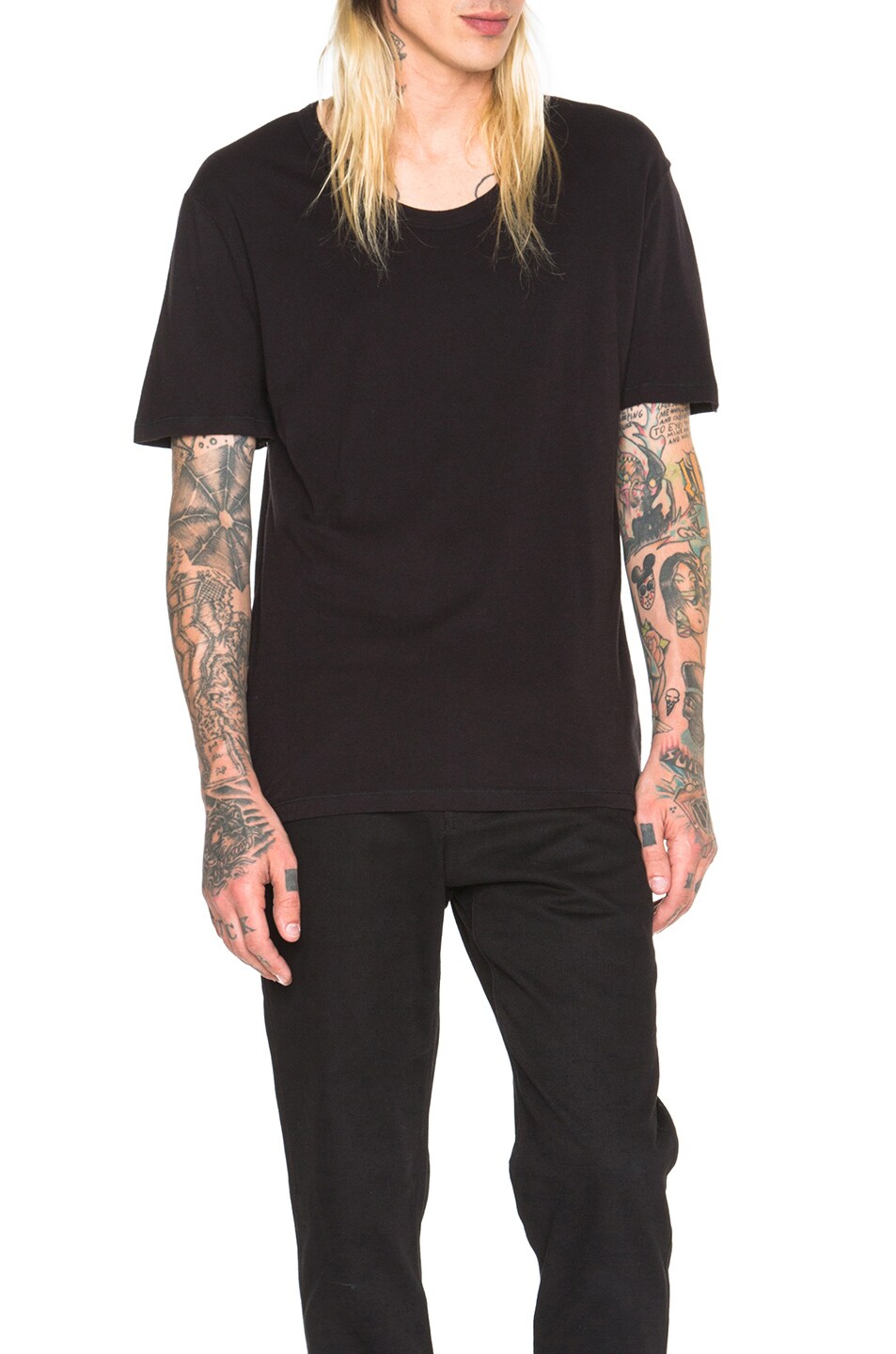 Image 1 of Alexander Wang Classic Low Neck Tee in Black